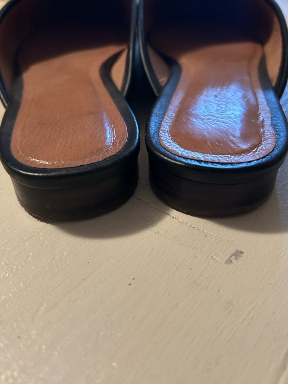 Madewell Black Leather Square-Toe Slide Mules - Picture 5 of 7